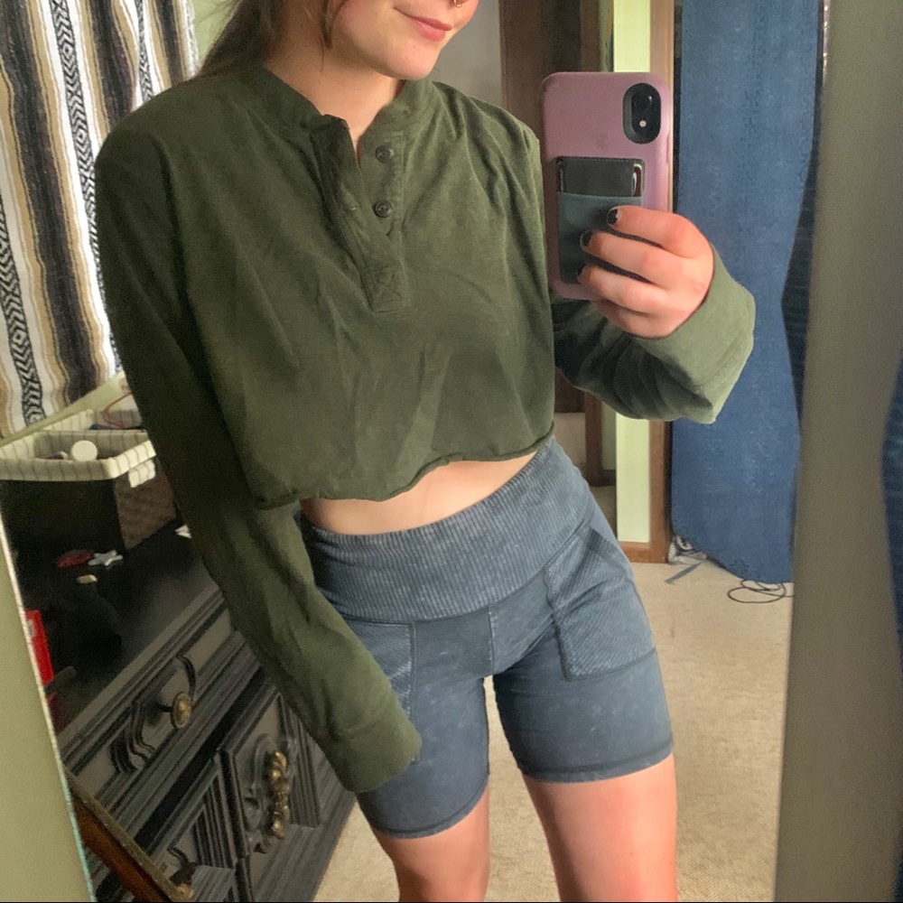 Olive crop top